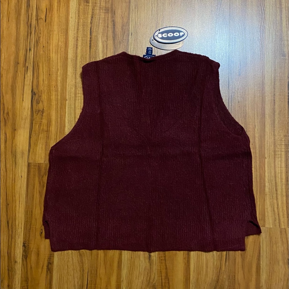 Scoop Women's Sleeveless V-Neck Cable Knit Cropped Sweater Vest Size XXL - Picture 6 of 11